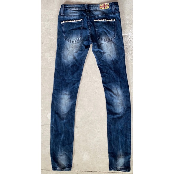 Size 1 MACHINE Jeans RHINESTONES! - Picture 3 of 8